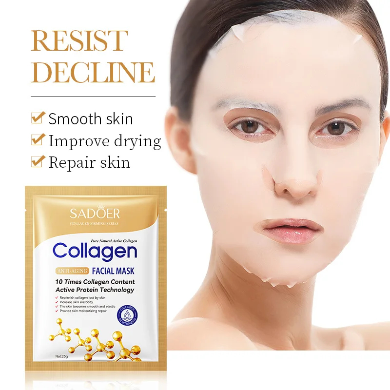 Sheet Mask Collagen - 50/30/20/10pcs SADOER Collagen Face Mask Firming