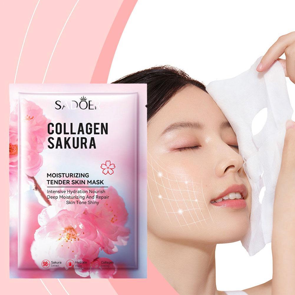 5Pcs Collagen Sakura Face Mask - Sheet Mask Collagen recension och pris