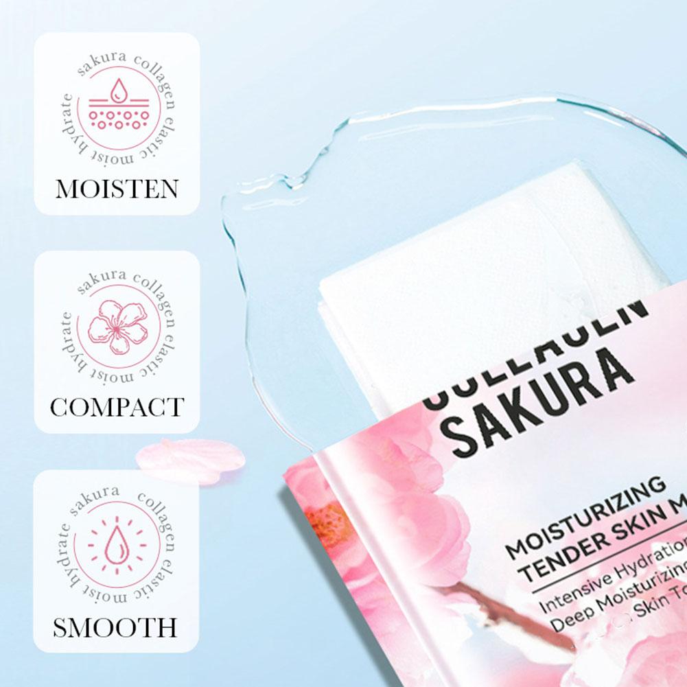 5Pcs Collagen Sakura Face Mask - Sheet Mask Collagen recension och pris
