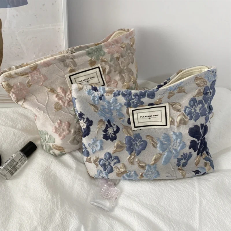 Cosmetic Bag Women Floral Make - Korean Skincare Routine recension och pris